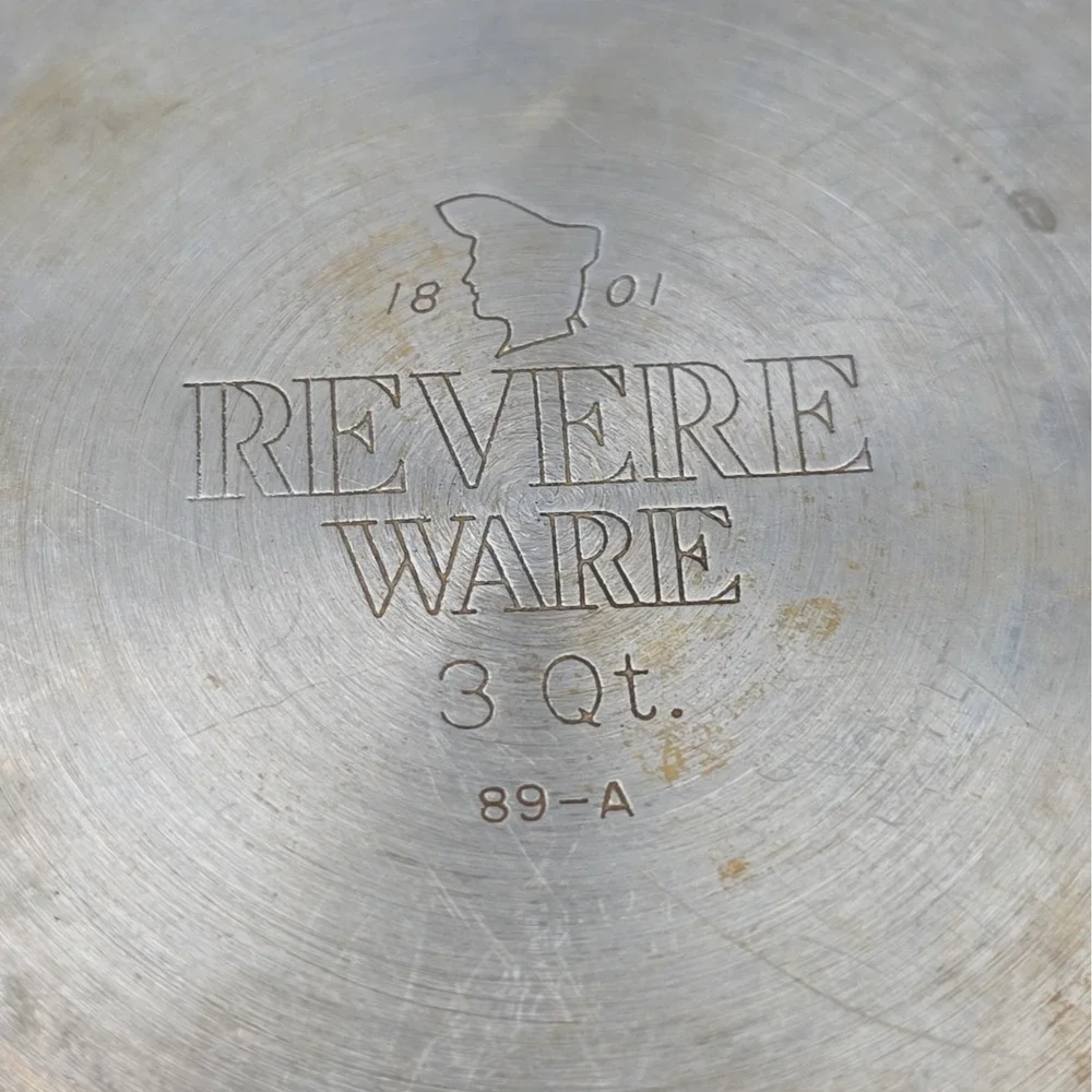Revere Ware 3 Qt Sauce Pan With Lid 1801 Stainless Steel Tri Ply Bottom 89-A
